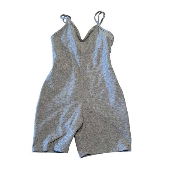 ALO Yoga Alosoft Suns Out Athletic Heather Grey Romper...